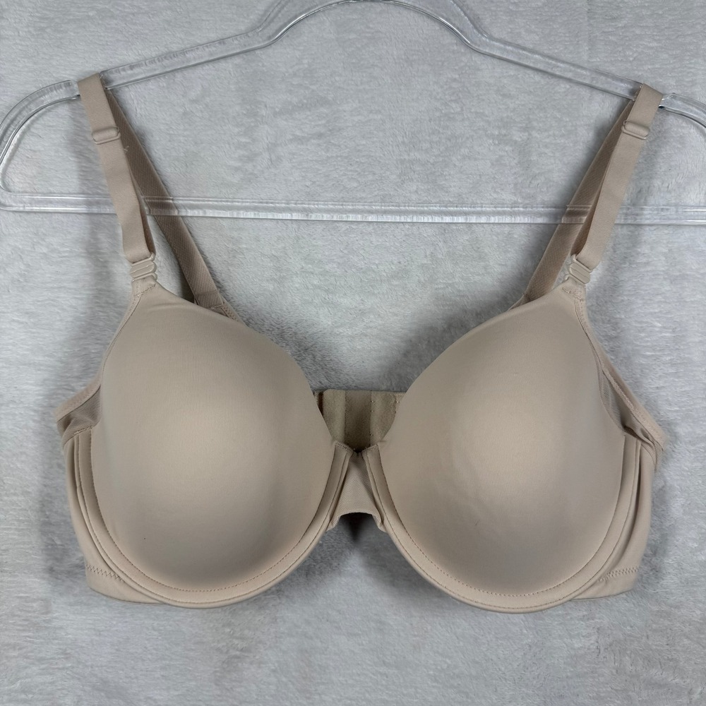 Warners Womens Beige Underwire Full Coverage Bra RA9461T 34C Nude Mesh Wing